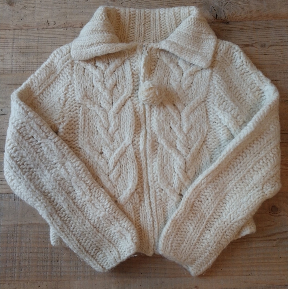 GAP cable knit zip-up sweater.